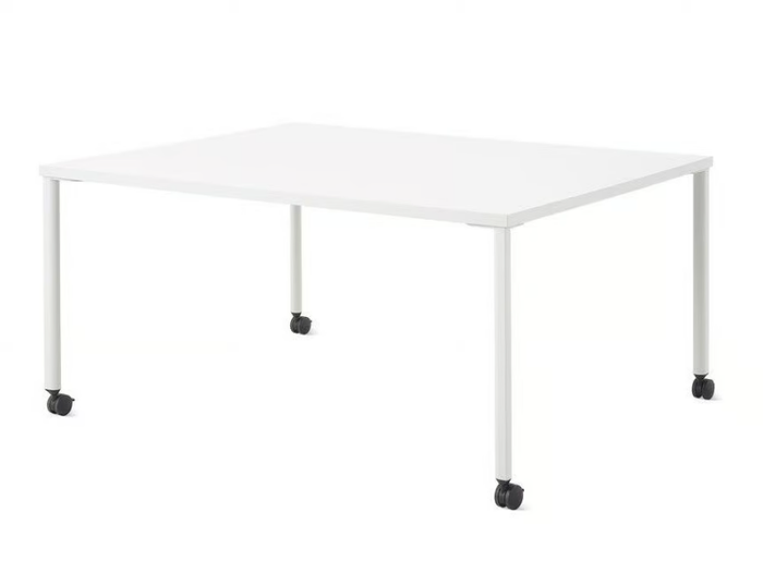 OE1 - Rectangular meeting table with electrical outlets with castors _ Herman Miller